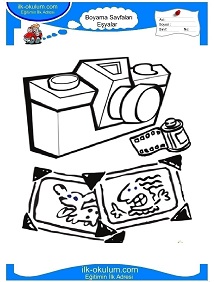 Çocuklar İçin Fotoğraf-Makinesi Boyama Sayfaları 